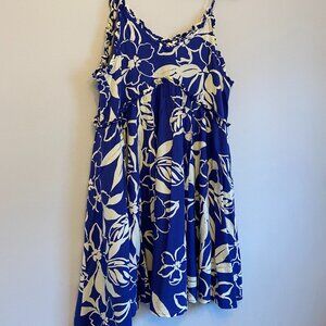 Blue & White Floral Tie-Strap Sundress – Size S/M